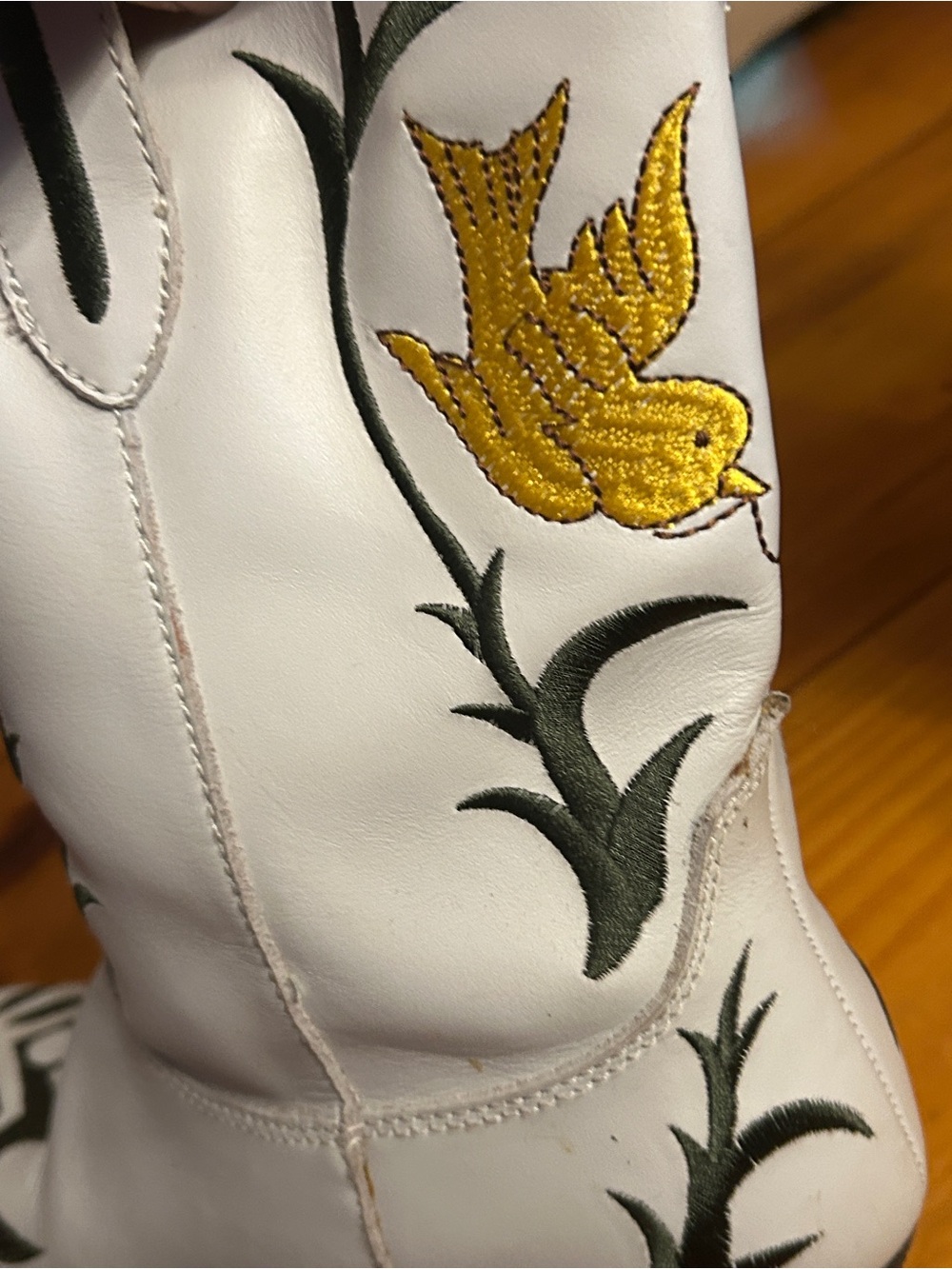dingo Cowboy Cowgirl Boots Bird and Green vines - Picture 6 of 8